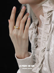 Divine Plume S925 Sterling Silver Agate Wings Resizeable Rings™