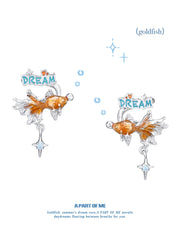Dreamcore Goldfish Sunset Orange Sea 18k Platinum Plated Earclip Ear Clips™