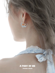 Dreamcore Goldfish Sunset Orange Sea 18k Platinum Plated Earrings™