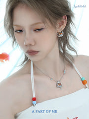 Dreamcore Goldfish Sunset Orange Sea 18k Platinum Plated Earrings™