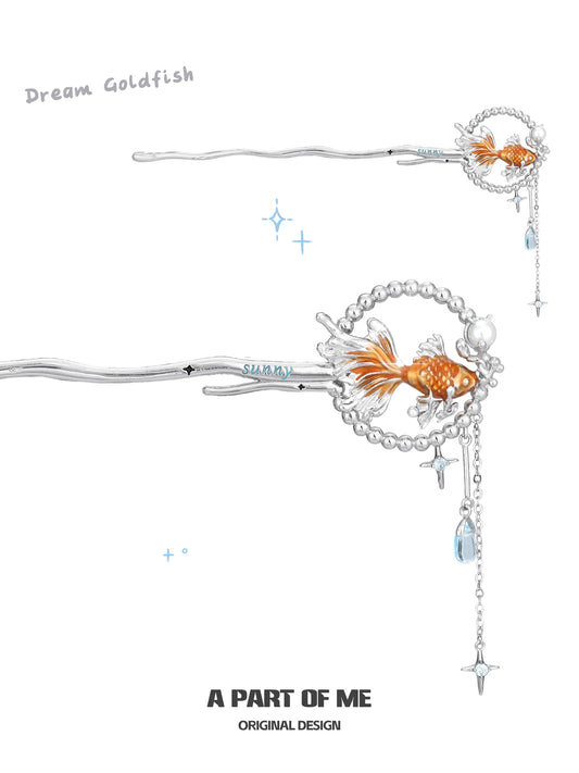 Dreamcore Goldfish Sunset Orange Sea 18k Platinum Plated Hair Pin Hair Stick™