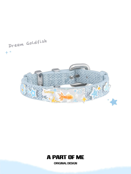 Dreamcore Goldfish Sunset Orange Sea Blue Leather Bracelet™