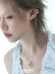 Dreamcore Goldfish Sunset Orange Sea Pearl Tassel Ear Cuff Ear Clips™