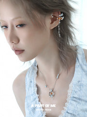 Dreamcore Goldfish Sunset Orange Sea Pearl Tassel Ear Cuff Ear Clips™