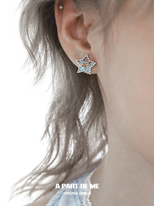 Dreamcore Goldfish Sunset Orange Sea S925 Starfish Stud Earrings™