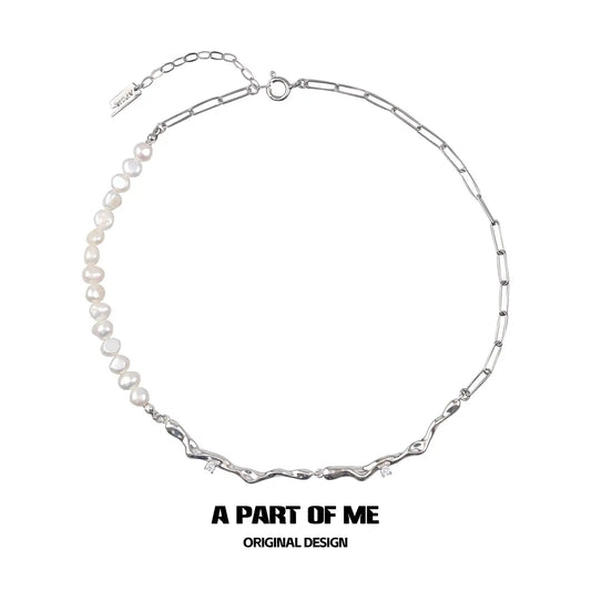 Forever Elegant 18K Platinum Plated Natural Baroque Pearl Choker Necklace™