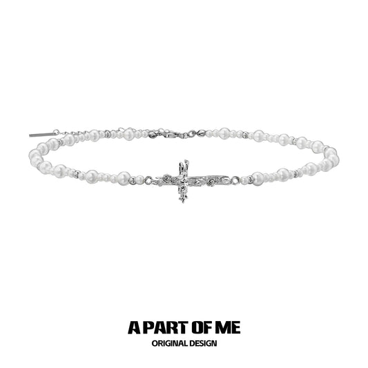 Forever Elegant 925 Sterling Silver Baroque Pearl Beaded Choker Necklace™