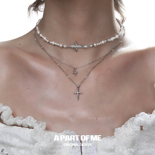 Forever Elegant 925 Sterling Silver Baroque Pearl Beaded Choker Necklace™