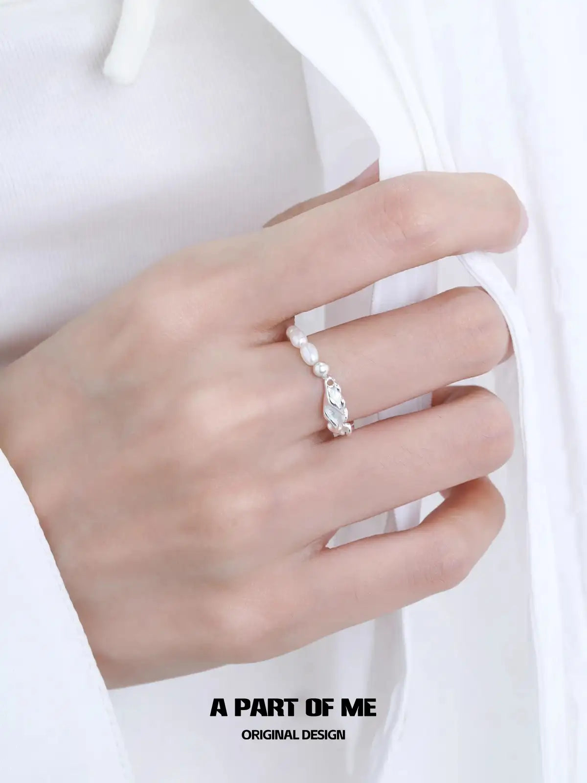 Forever Elegant 925 Sterling Silver Baroque Pearl Ring™