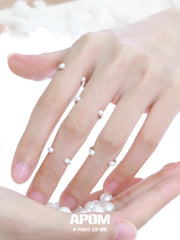 Forever Elegant 925 Sterling Silver Pearl Adjustable Open Ring ™