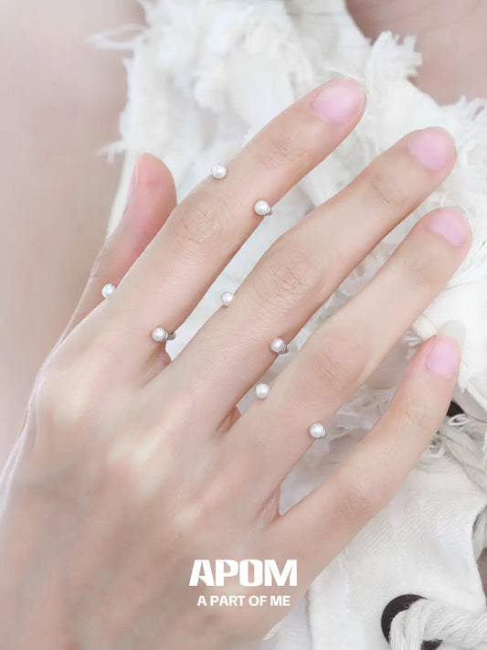 Forever Elegant 925 Sterling Silver Pearl Adjustable Open Ring ™