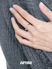 Forever Elegant 925 Sterling Silver Pearl Irregular Shaped Open Ring™