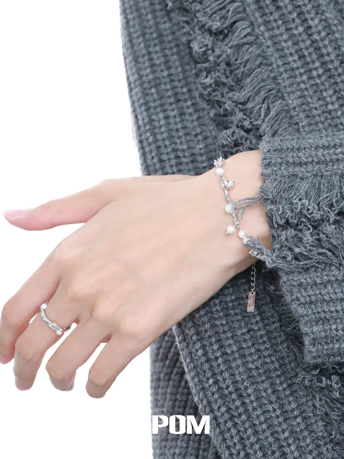 Forever Elegant 925 Sterling Silver Pearl Irregular Shaped Open Ring™