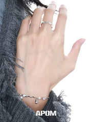 Forever Elegant 925 Sterling Silver Pearl Irregular Shaped Open Ring™