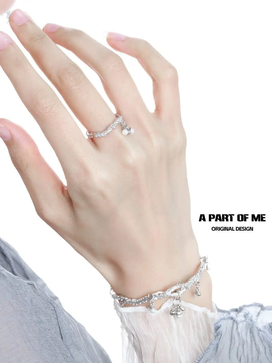 Forever Elegant 925 Sterling Silver Pearl Pendant Adjustable Open Ring™