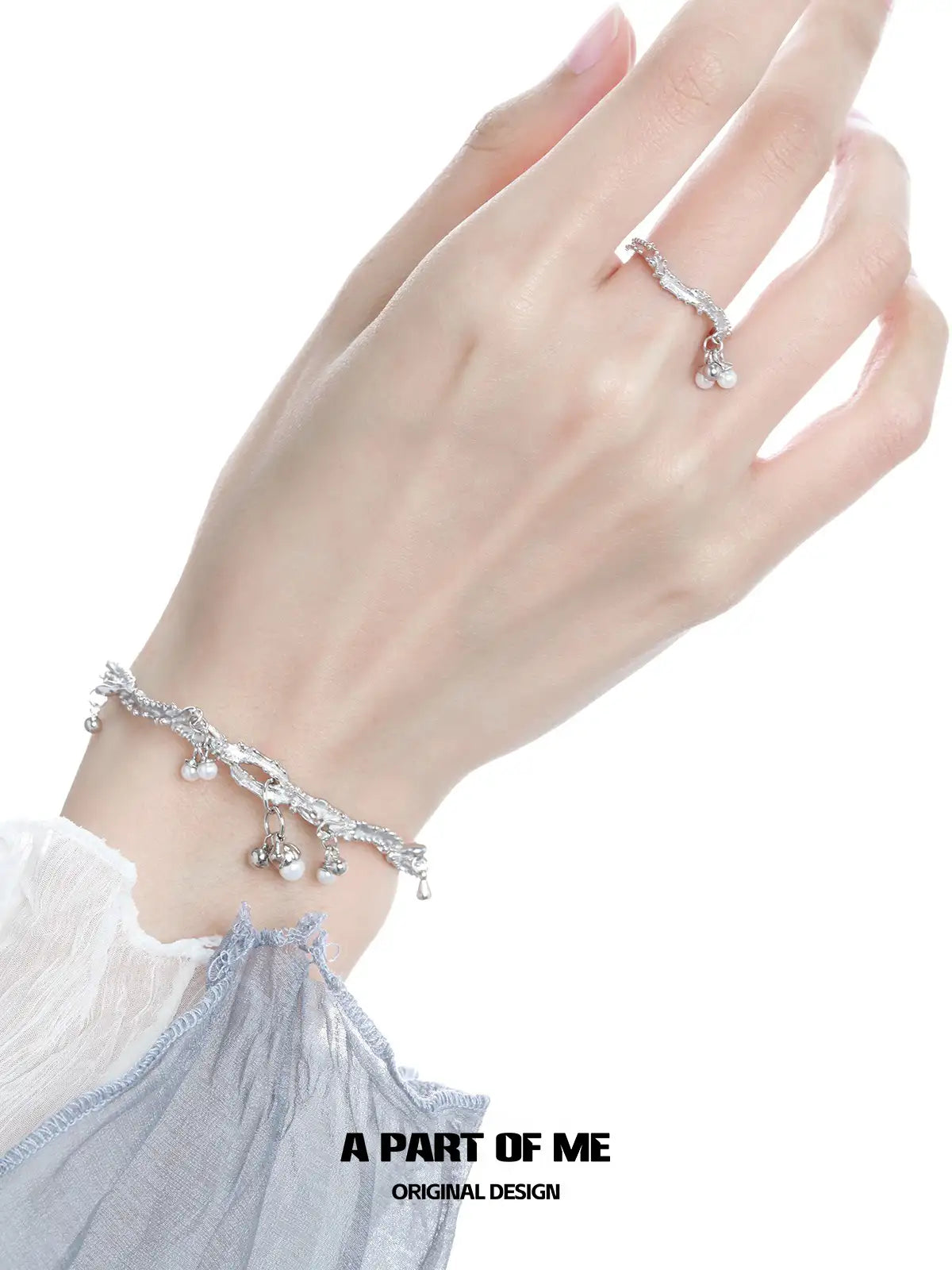 Forever Elegant 925 Sterling Silver Pearl Pendant Adjustable Open Ring™