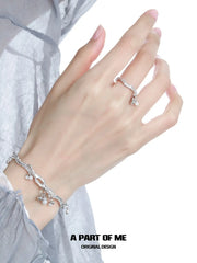 Forever Elegant 925 Sterling Silver Pearl Pendant Adjustable Open Ring™
