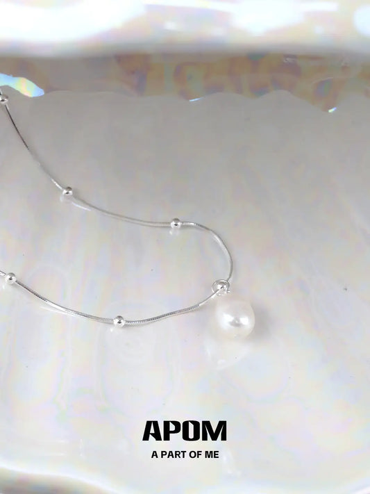 Forever Elegant Minimalist 925 Sterling Silver Baroque Pearl Choker Necklace™