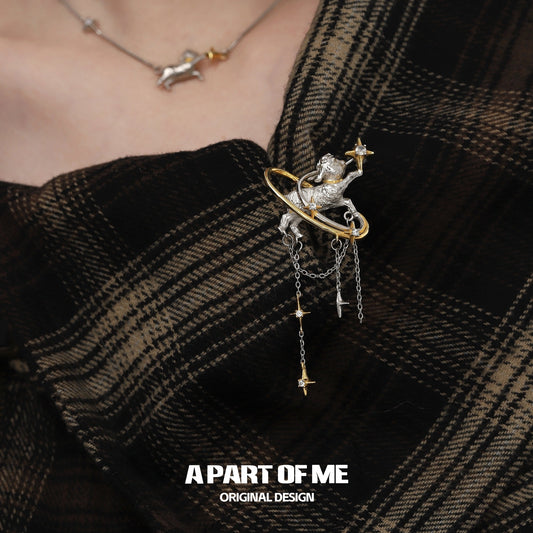 Good Night Sheep 18K Gold Plated Star Tassels Broch™
