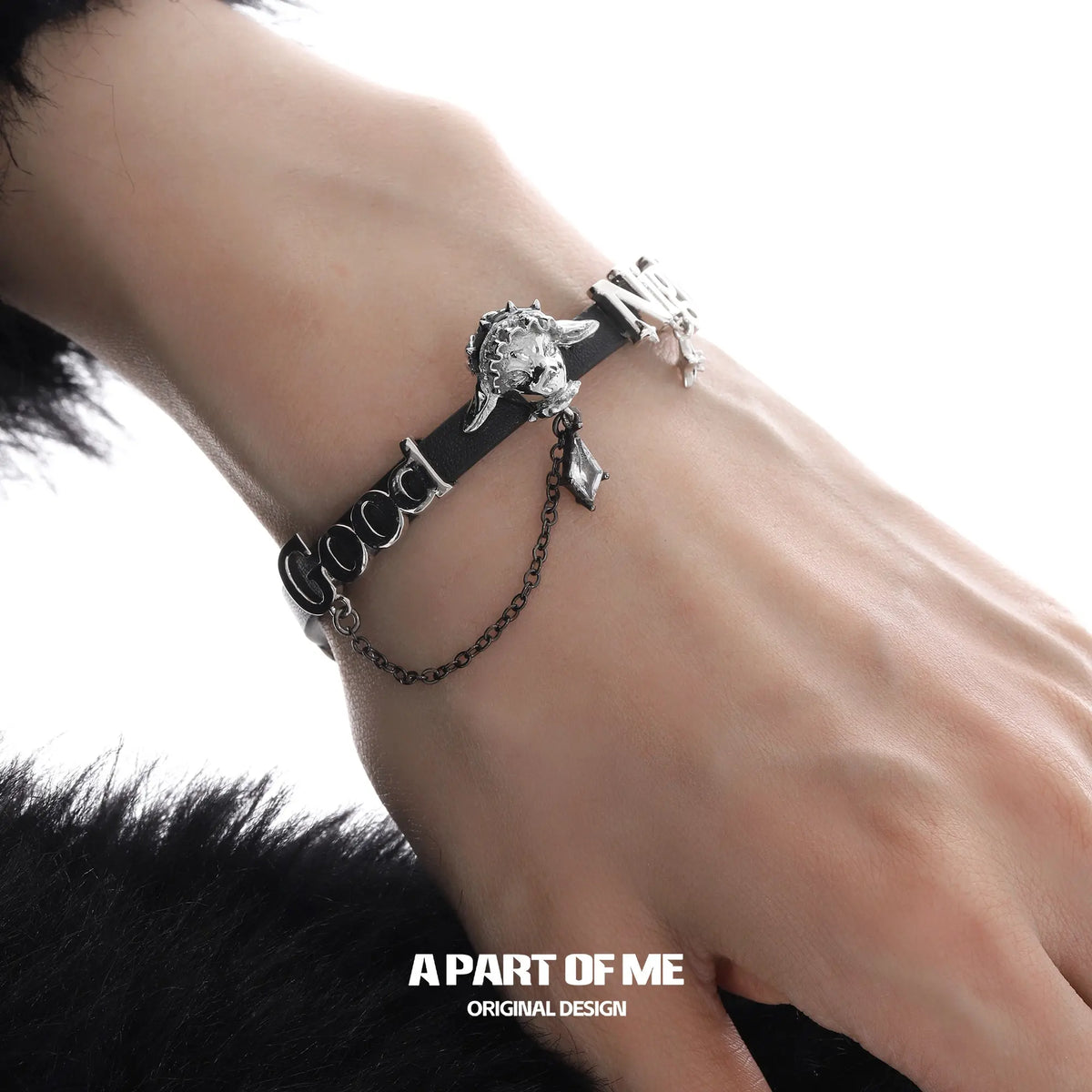 Good Night Sheep 18K Platinum Plated Adjustable Leather Bracelet™