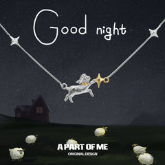 Good Night Sheep 925 Sterling Silver 18K Gold Plated Star Choker Necklace™