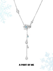 Hello Winter Platinum Plating Snowflake Compass Pull-Out Necklace™