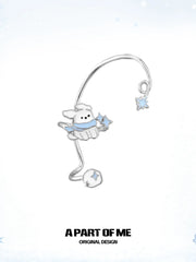 Hello Winter Black Kitten and White Puppy Irregular Ear Cuffs Ear Climbers™
