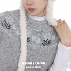 Hello Winter Meow 18K Platinum Plated Soft-Hearted Cat Design Pull-Through Necklace™