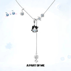 Hello Winter Meow 18K Platinum Plated Soft-Hearted Cat Design Pull-Through Necklace™