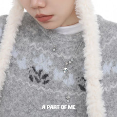 Hello Winter Meow 18K Platinum Plated Soft-Hearted Cat Design Pull-Through Necklace™