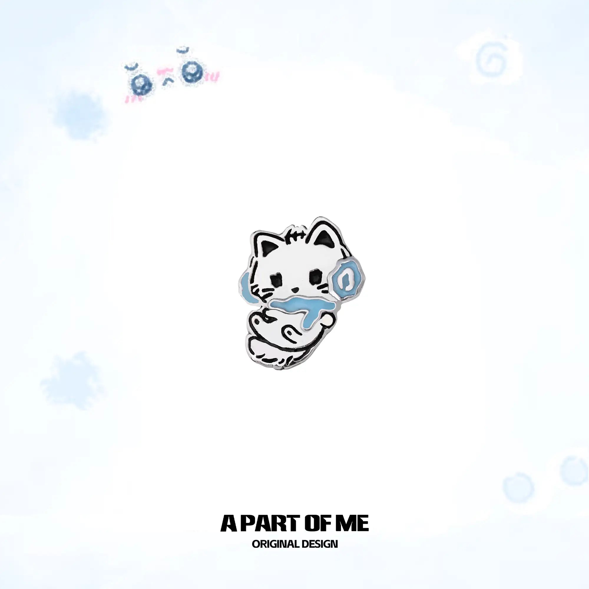 Hello Winter Meow 18K Platinum Plated Soft-Hearted Cat Design Stud Earrings™