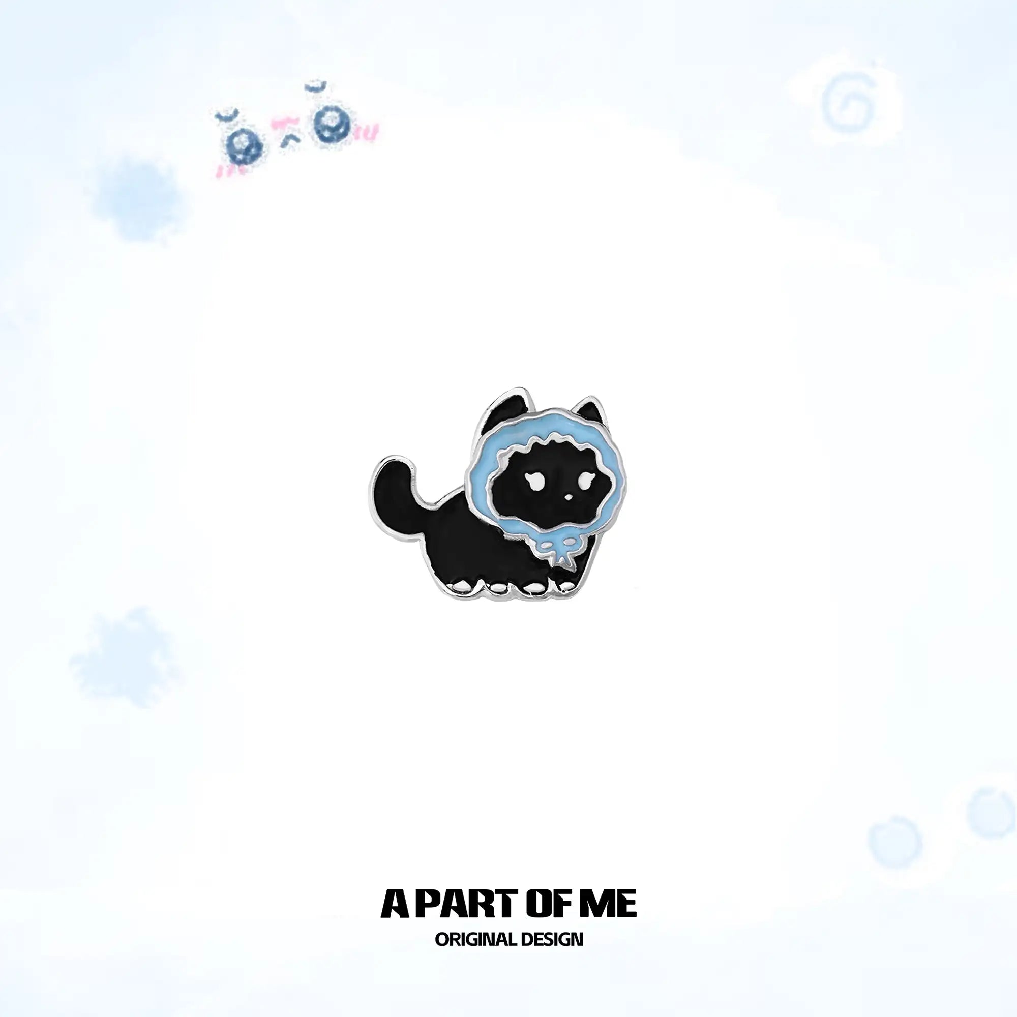 Hello Winter Meow 18K Platinum Plated Soft-Hearted Cat Design Stud Earrings™