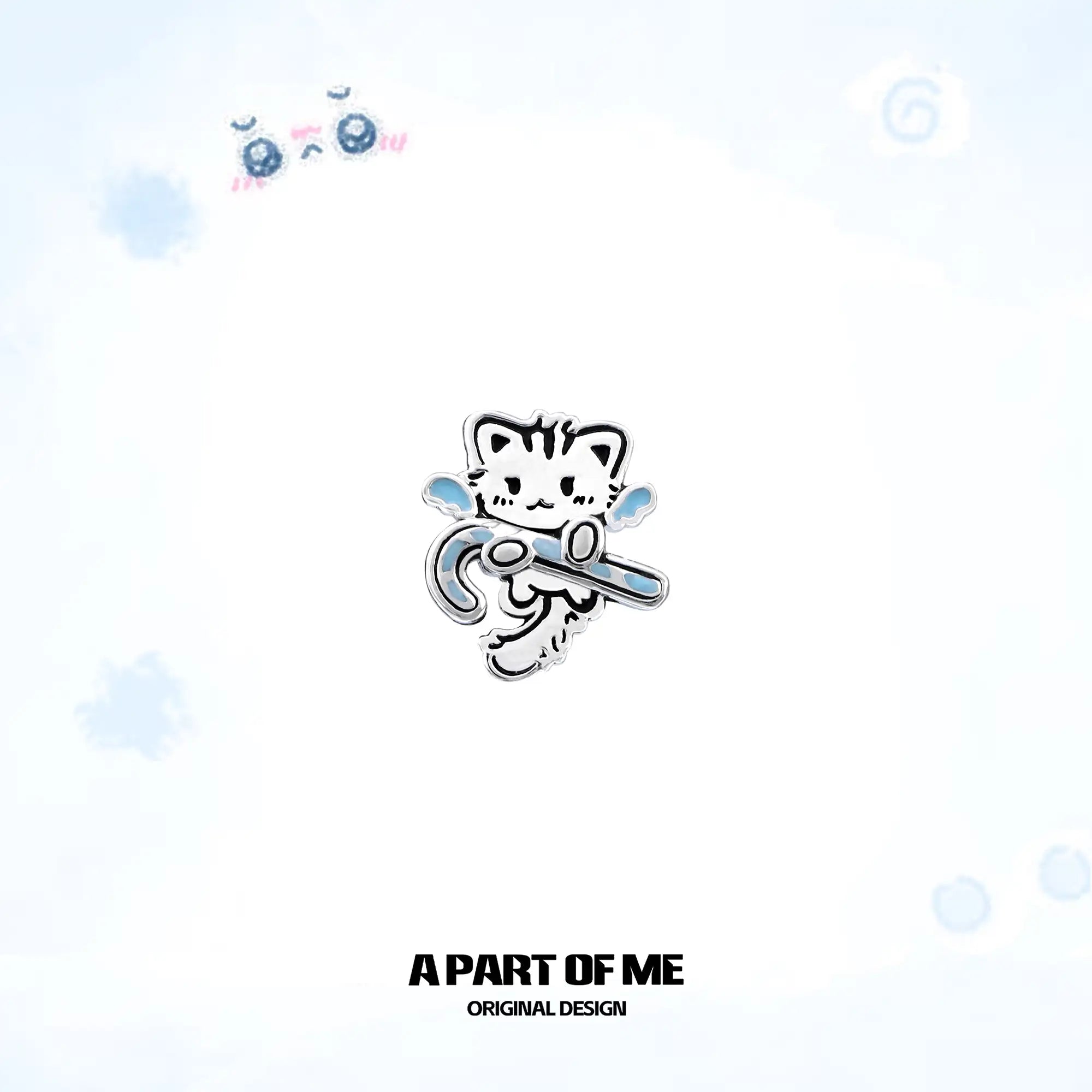 Hello Winter Meow 18K Platinum Plated Soft-Hearted Cat Design Stud Earrings™