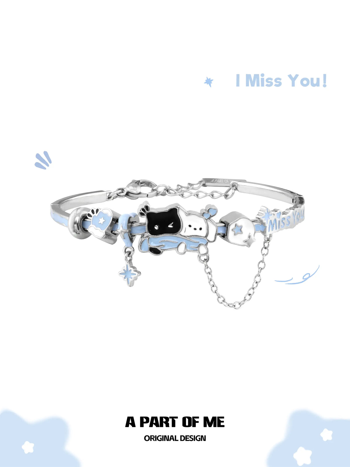 Hello Winter Platinum-Plated Kitten＆ Puppy Bangle™
