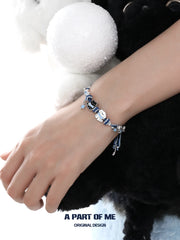 Hello Winter Platinum-Plated Kitten＆ Puppy Bracelet™