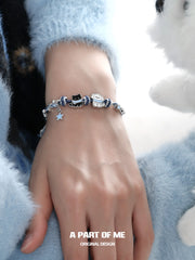 Hello Winter Platinum-Plated Kitten＆ Puppy Bracelet™