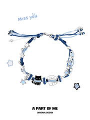 Hello Winter Platinum-Plated Kitten＆ Puppy Bracelet™