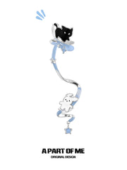Hello Winter Platinum-Plated Kitten＆ Puppy Detachable Earring Clip™