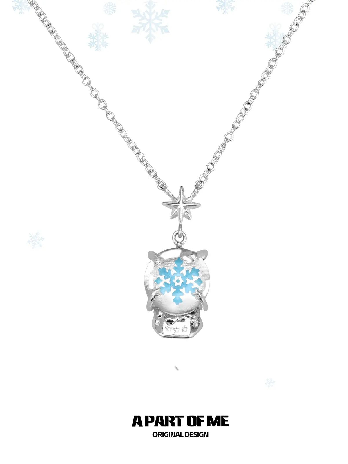 Hello Winter Platinum-Plated Snowflake Crystal Ball Pendant Necklace™