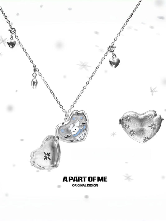Hello Winter Platinum Plating Snowy Puppy Pendant Necklace™