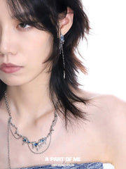 Ice Field 18K Platinum Plating Double Layers Tassel Necklaces™