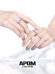 Ice Field S925 Sterling Silver Resizeable Melting Ice Stud Rings™