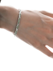 Ice Field Wave Resin 18K Platinum Plated Adjustable Open Bangle Bracelet™