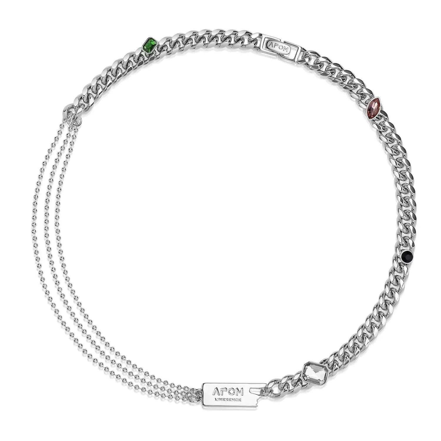 LIMERENCE 18K Platinum Plating Gemstone Cuban Chain Necklaces™