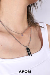 LIMERENCE 18K Platinum Plating Violet Gemstone Pendant Double Layers Necklaces™