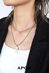 LIMERENCE 18K Platinum Plating Violet Gemstone Pendant Double Layers Necklaces™