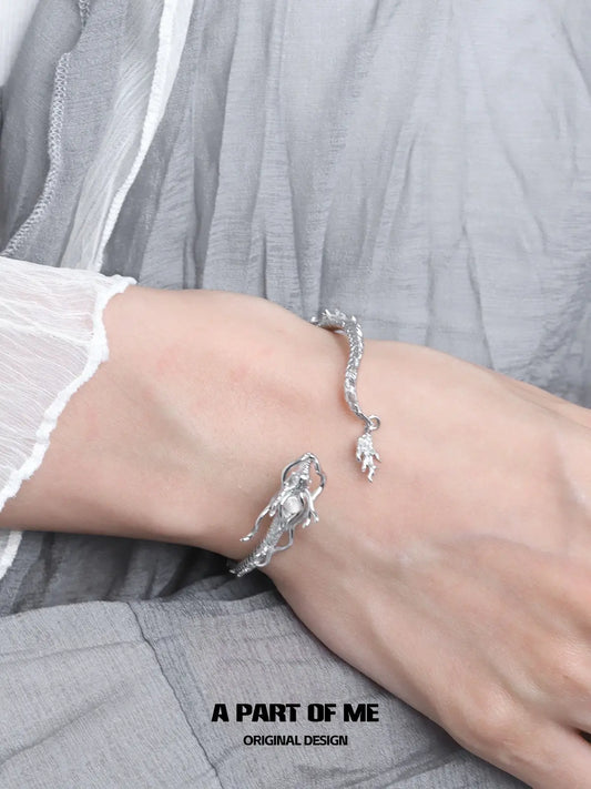 Loong 18k Platinum Plating Moon Stone Resizeable Bangles Bracelets™