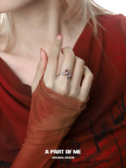 Loong S925 Sterling Silver Ruby Claw Resizeable Rings™