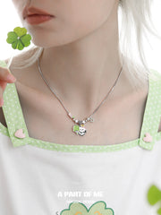 Lucky Clover 18K Platinum Plated Kitten ＆ Puppy Choker Necklace™
