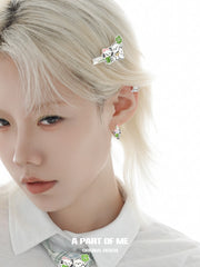 Lucky Clover 18K Platinum Plated Kitten ＆ Puppy Stud Earrings™